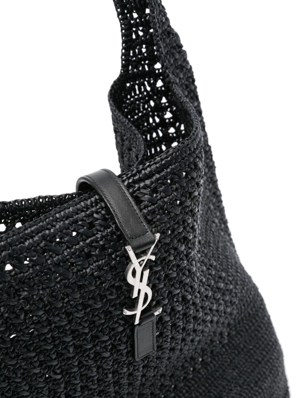 SAINT LAURENT Medium Raffia Shoulder Handbag