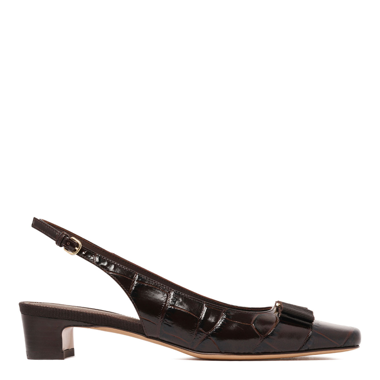 Ferragamo Elegant Leather Pumps with Heel for Women