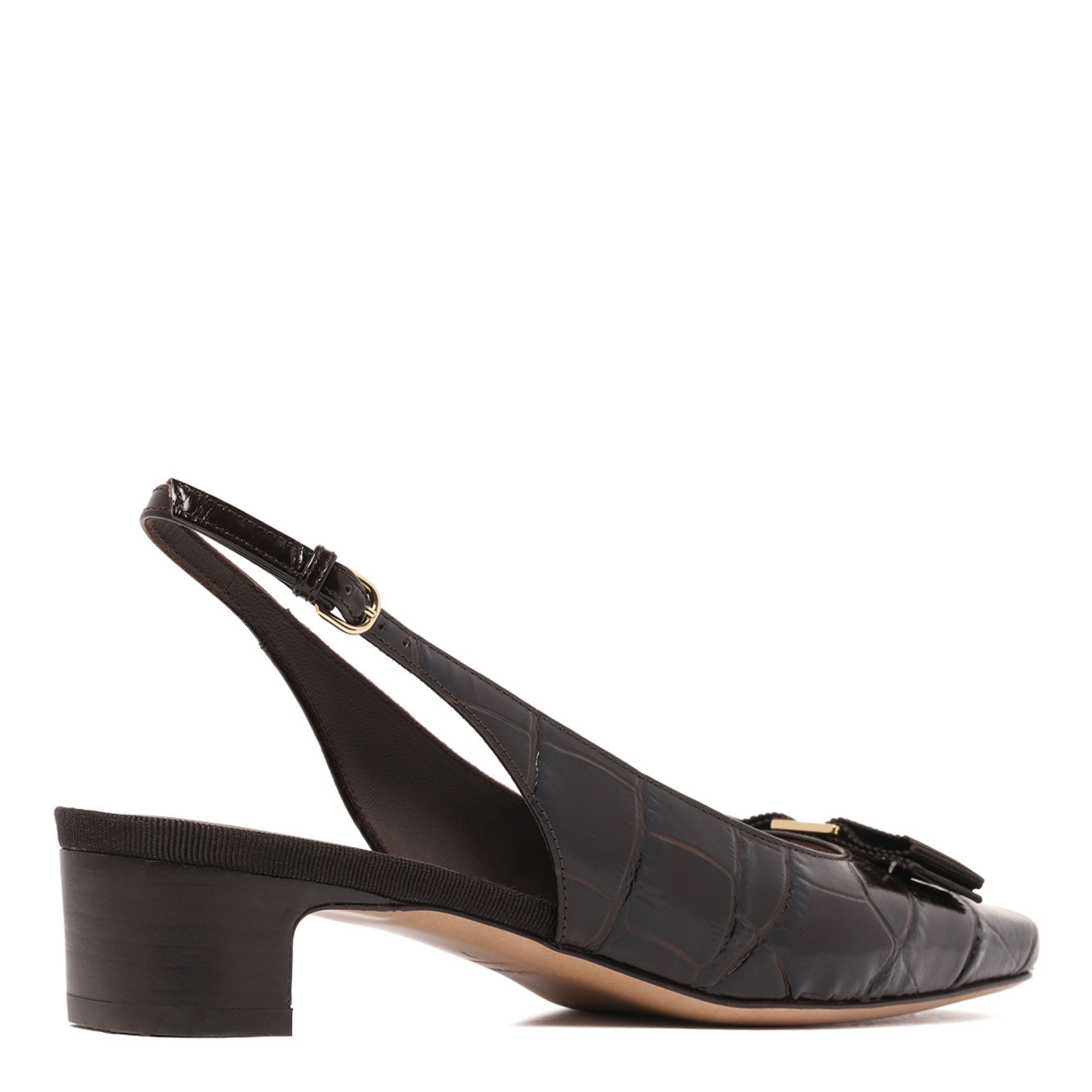 Ferragamo Elegant Leather Pumps with Heel for Women