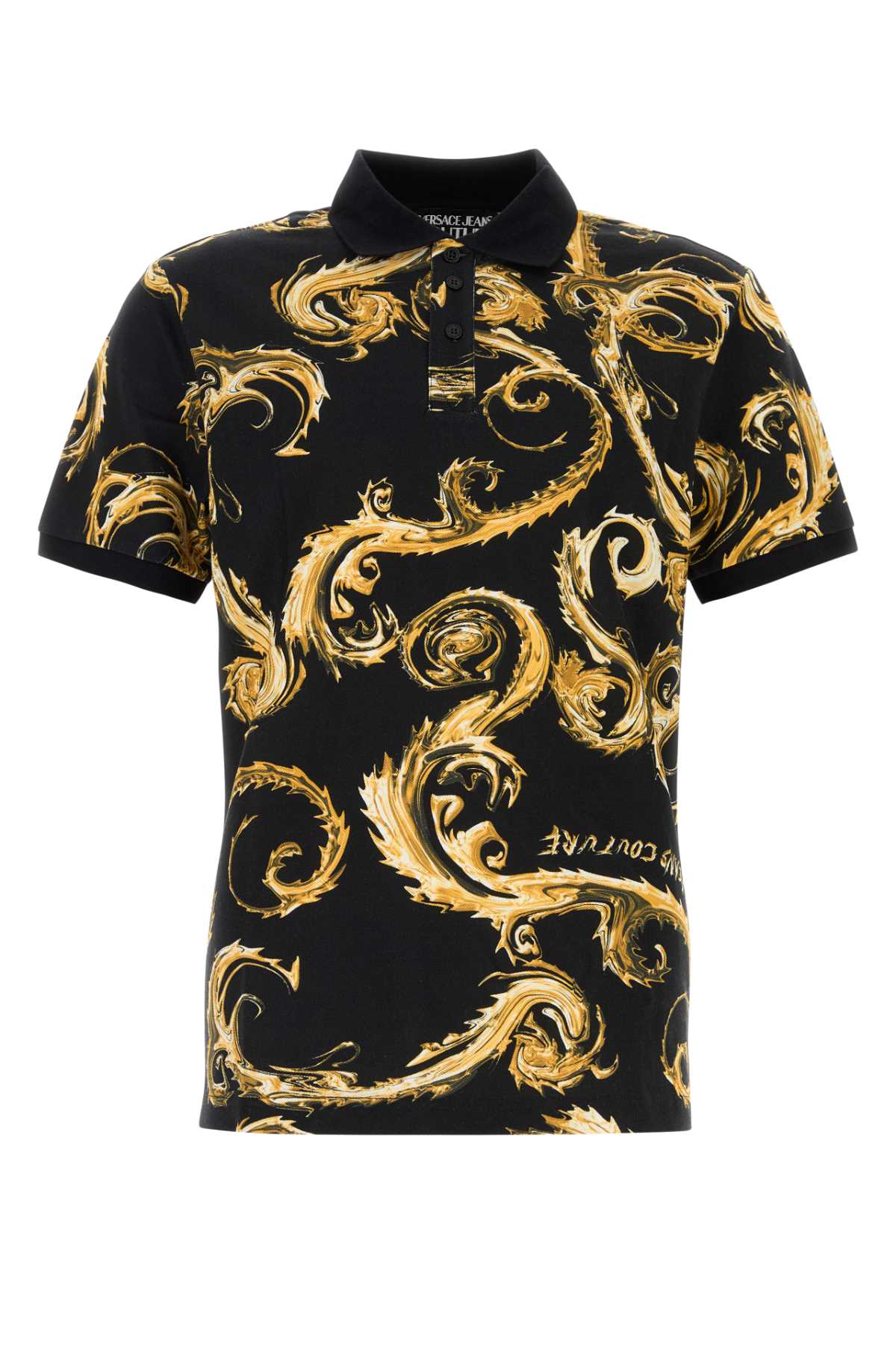 VERSACE JEANS COUTURE Printed Piquet Polo Shirt for Men - FW24 Collection