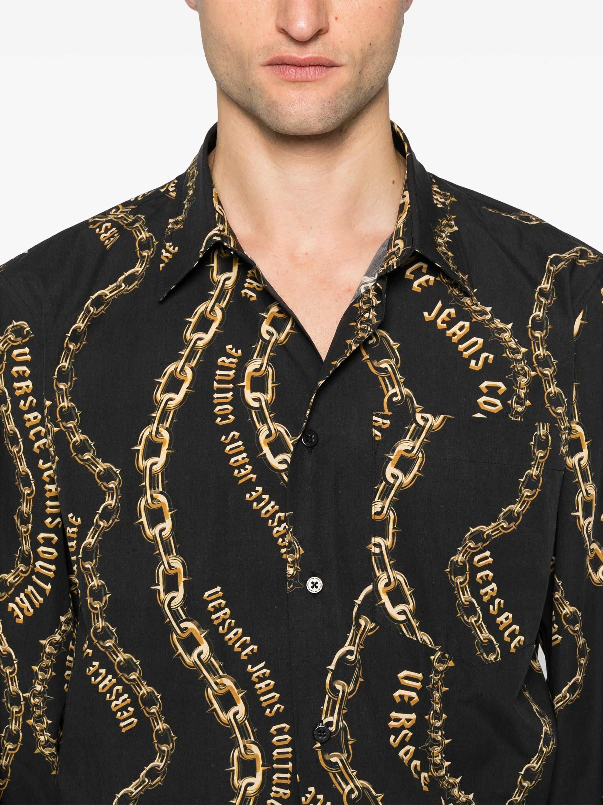 VERSACE JEANS COUTURE Luxury Cotton Shirt for Men - FW24 Collection