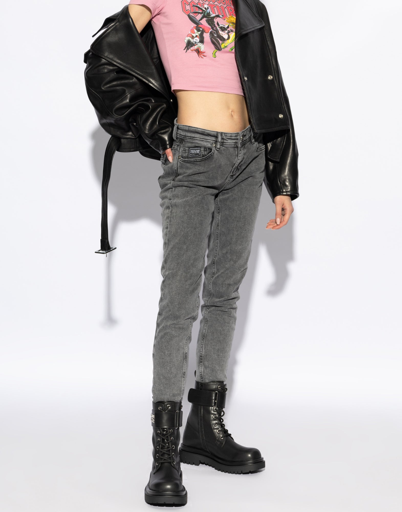 VERSACE JEANS COUTURE Drew Logo Combat Boots