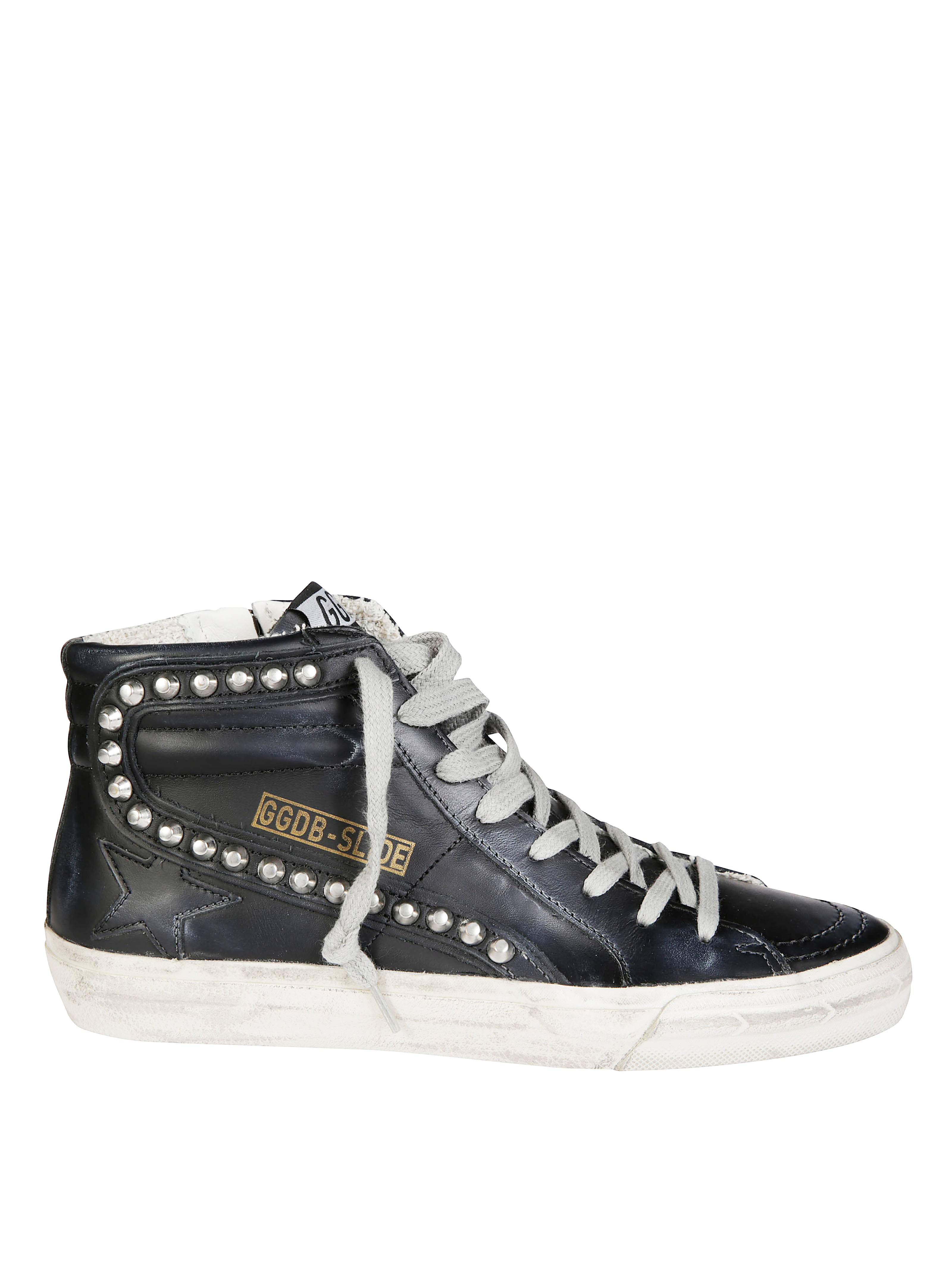 GOLDEN GOOSE High-Top Leather Sneakers with Stud Details