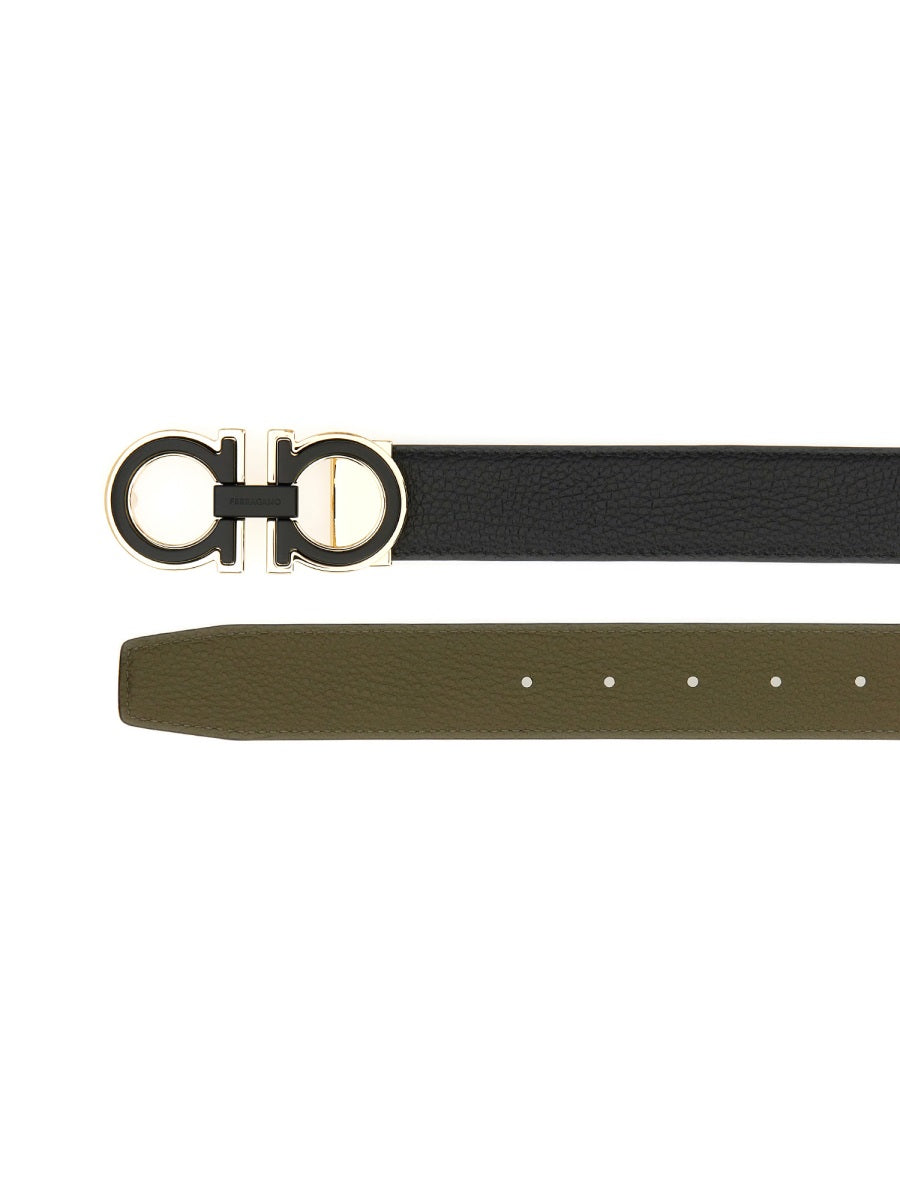 Ferragamo Elegant Leather Belt with Hooks