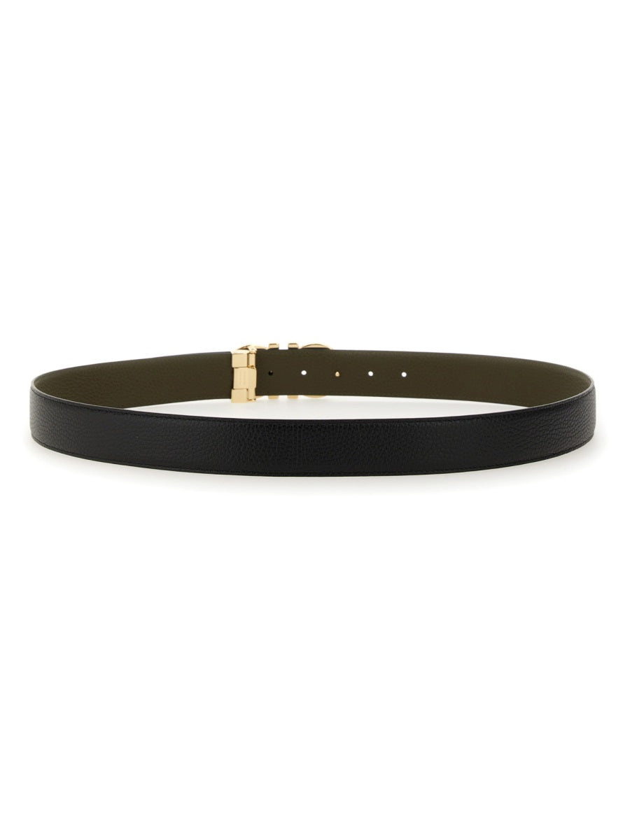 Ferragamo Elegant Leather Belt with Hooks