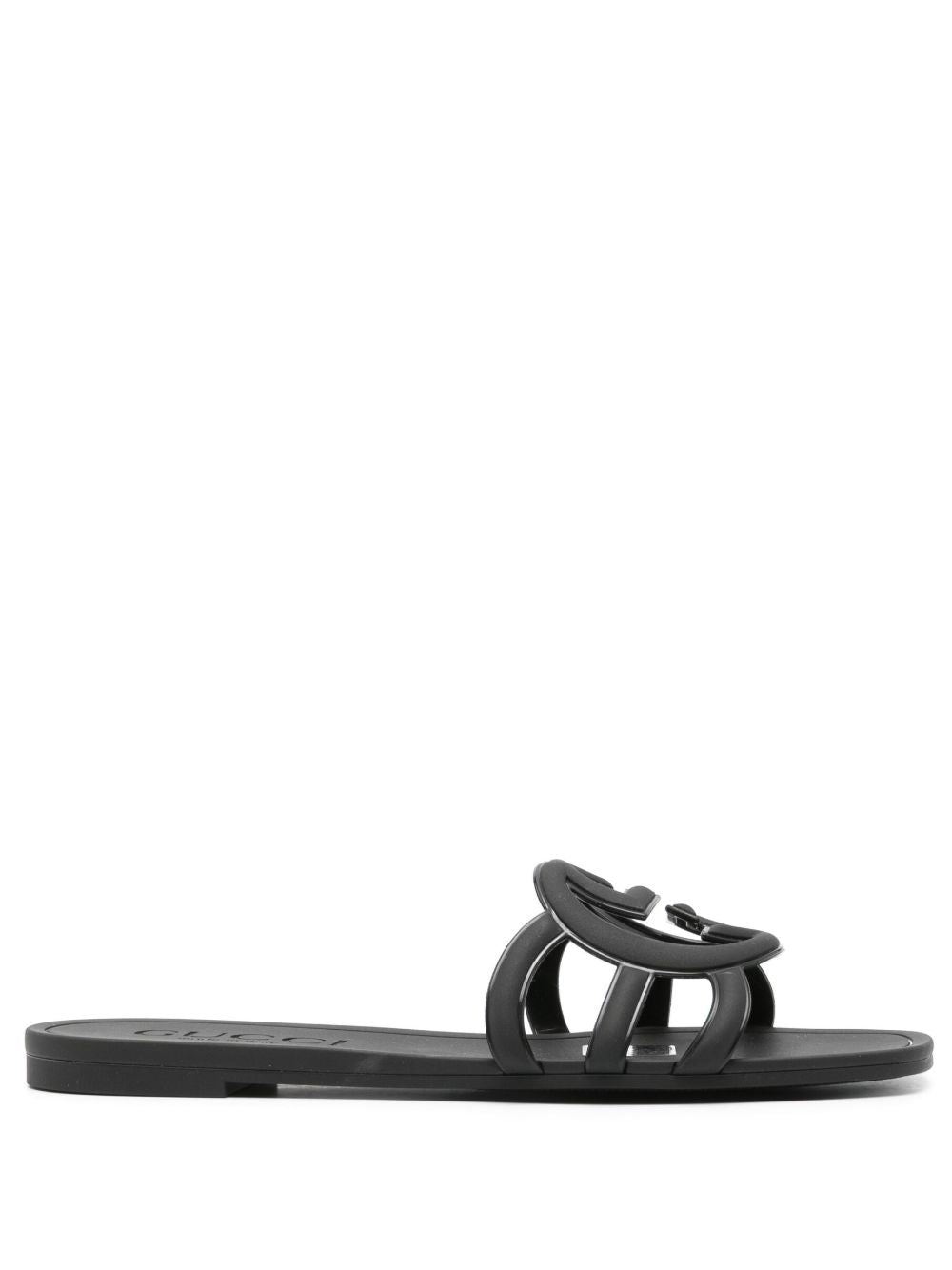 GUCCI Signature Interlocking Slide Sandals with Cut-Out Detail