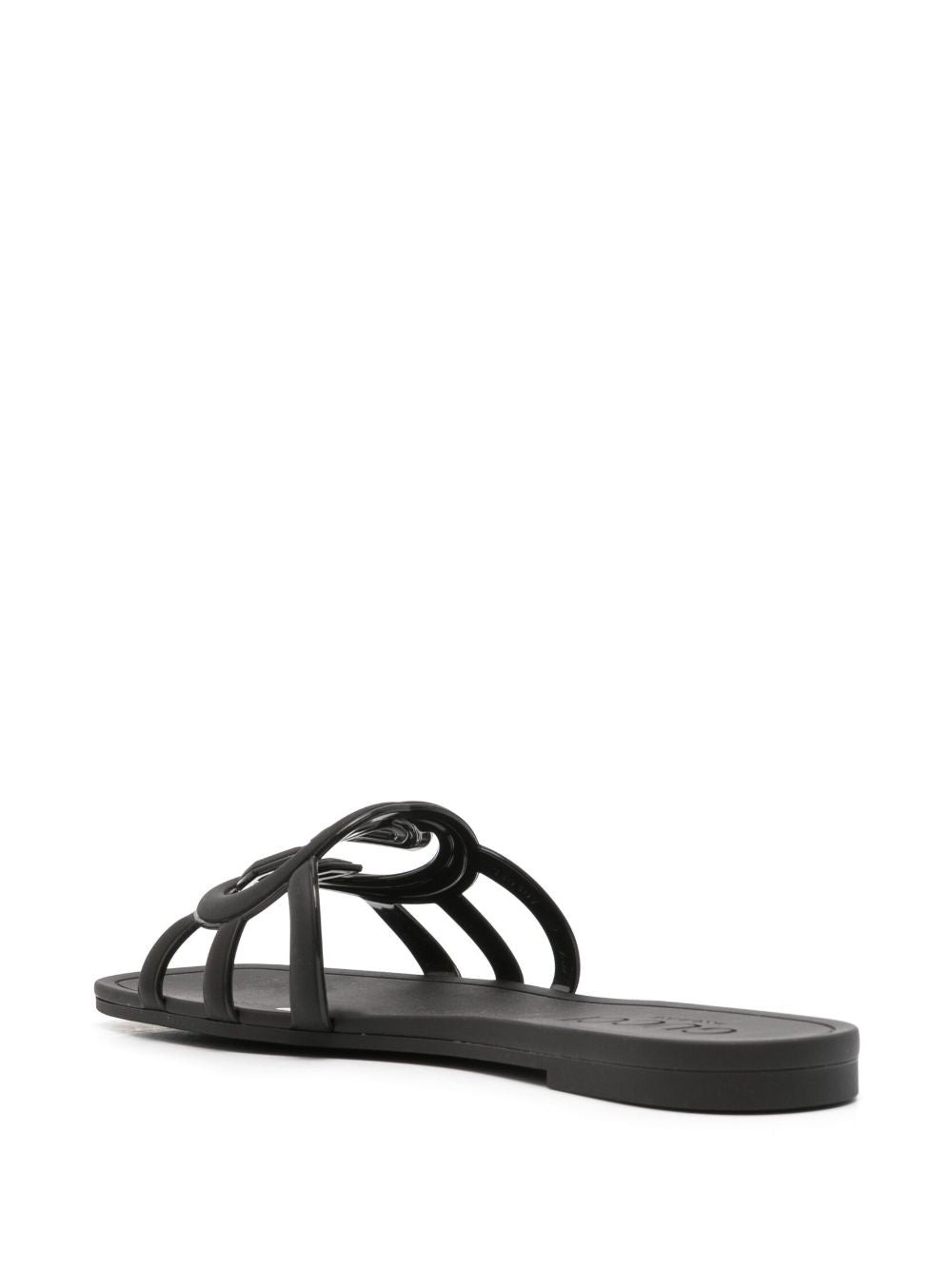 GUCCI Signature Interlocking Slide Sandals with Cut-Out Detail