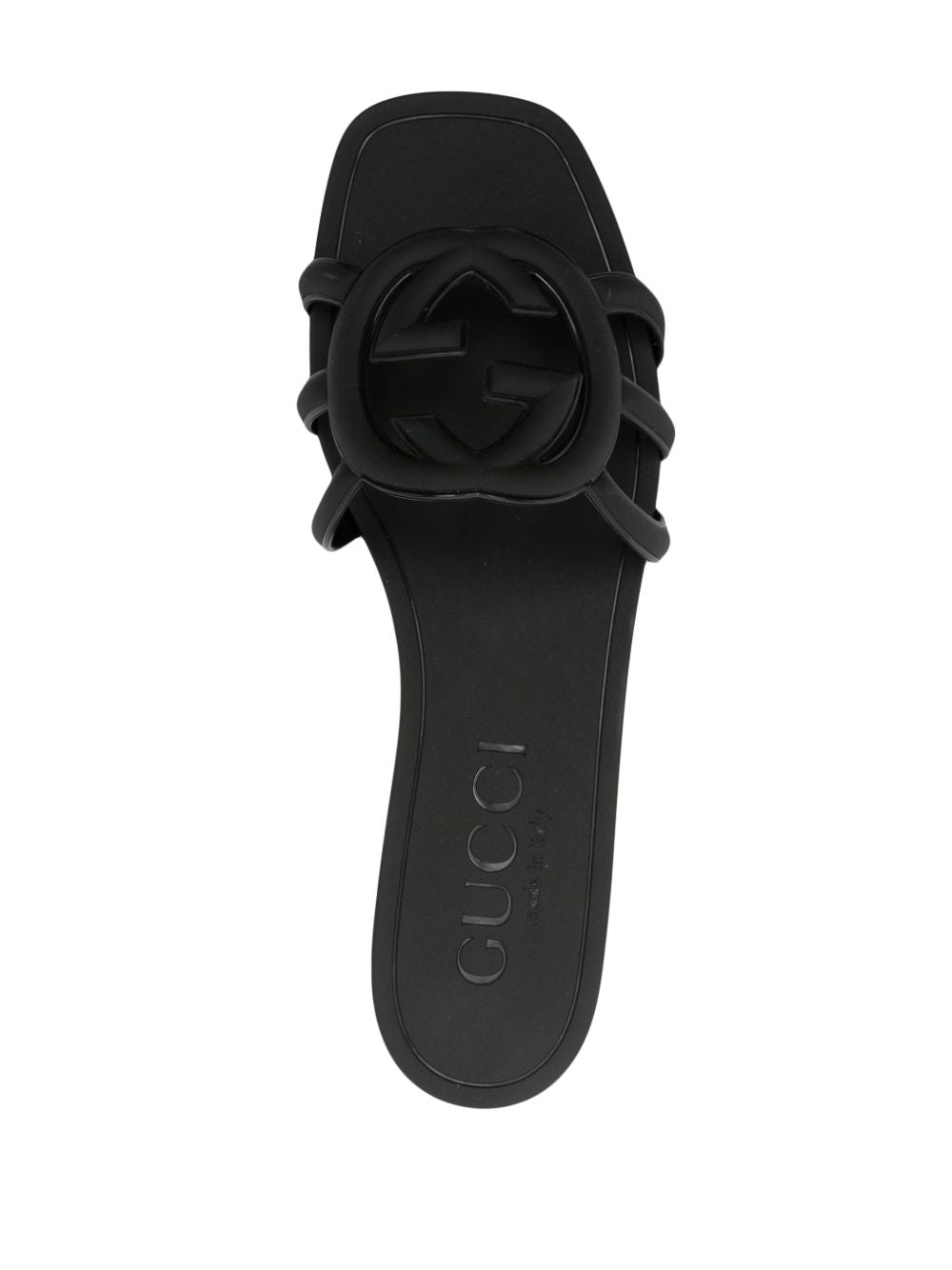 GUCCI Signature Interlocking Slide Sandals with Cut-Out Detail