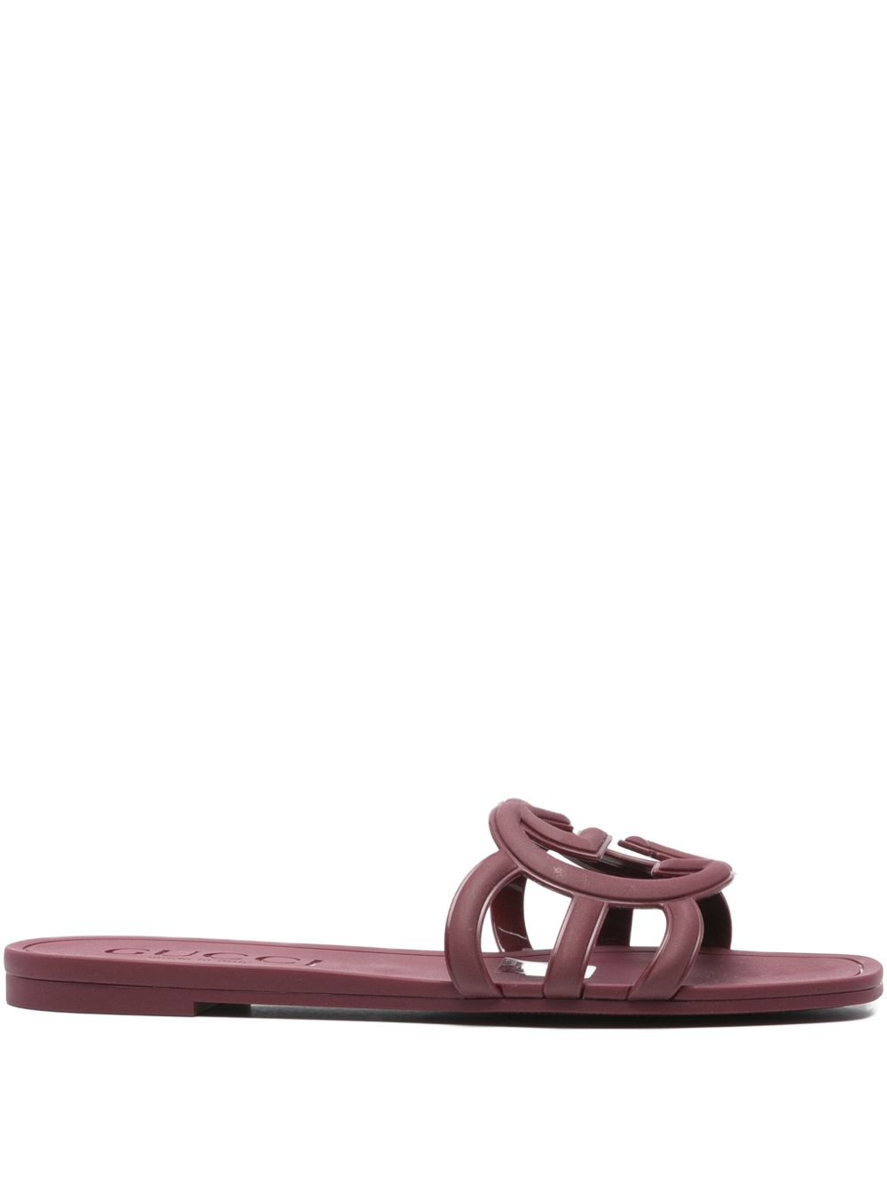 GUCCI Interlocking G Cut-Out Slide Sandal - 10mm Heel Height
