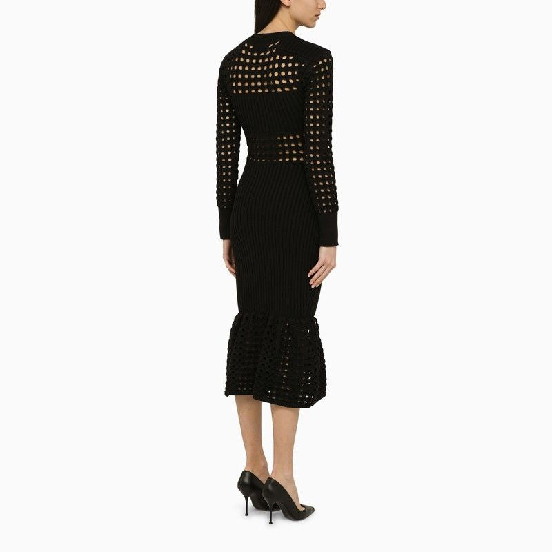 ALEXANDER MCQUEEN Ribbed Knit Midi Dress