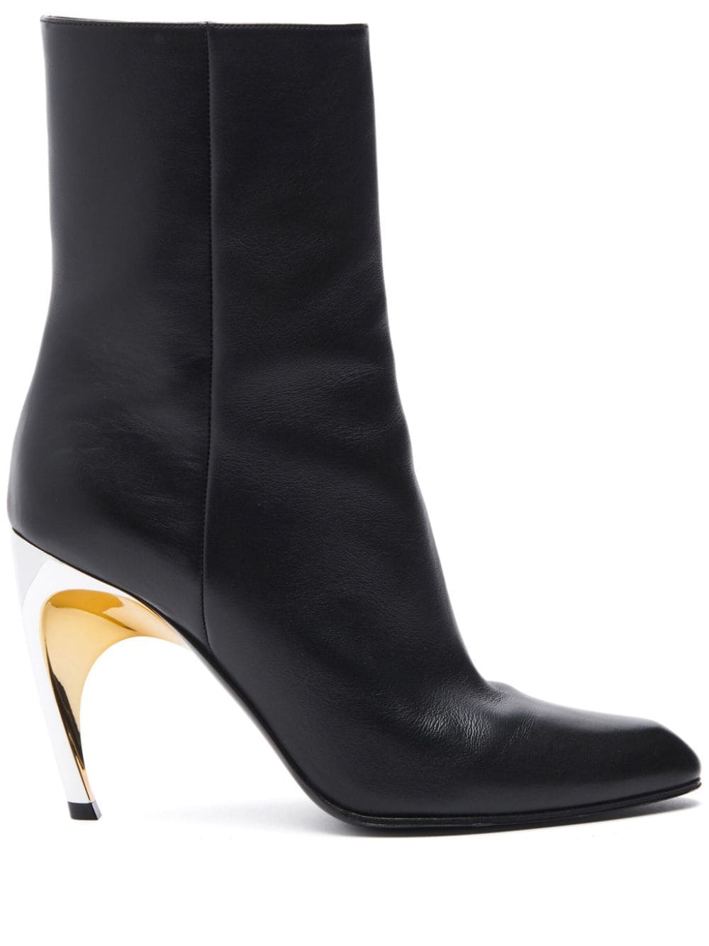ALEXANDER MCQUEEN Almond Toe Mini Leather Boots