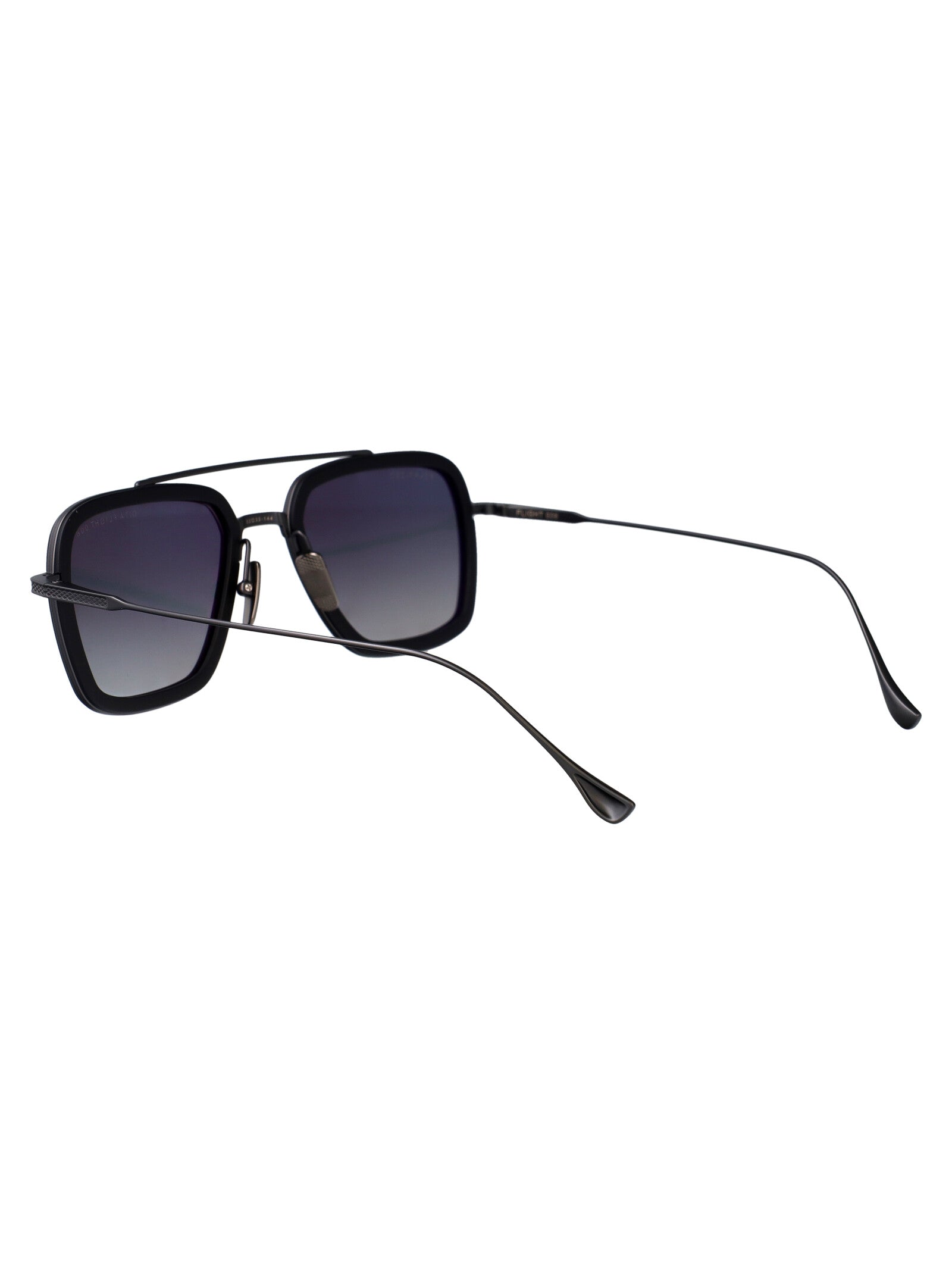 DITA EYEWEAR Matte Black Polarized Metal Sunglasses 52