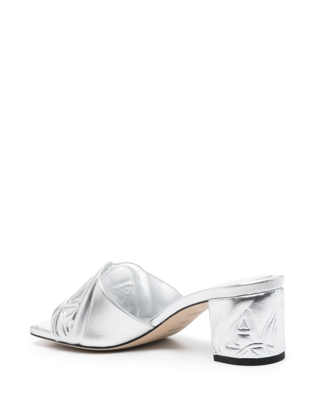 ALEXANDER MCQUEEN Metallic Leather Heel Sandals
