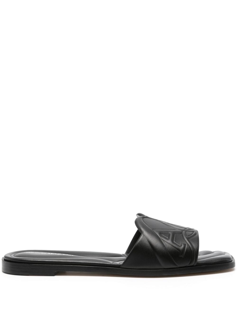 ALEXANDER MCQUEEN Seal Leather Flat Sandals for Women