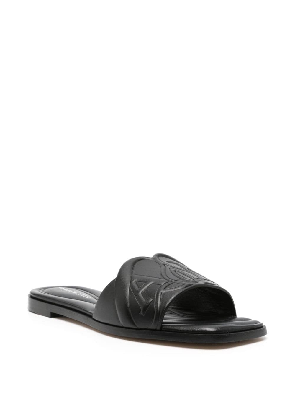 ALEXANDER MCQUEEN Seal Leather Flat Sandals for Women