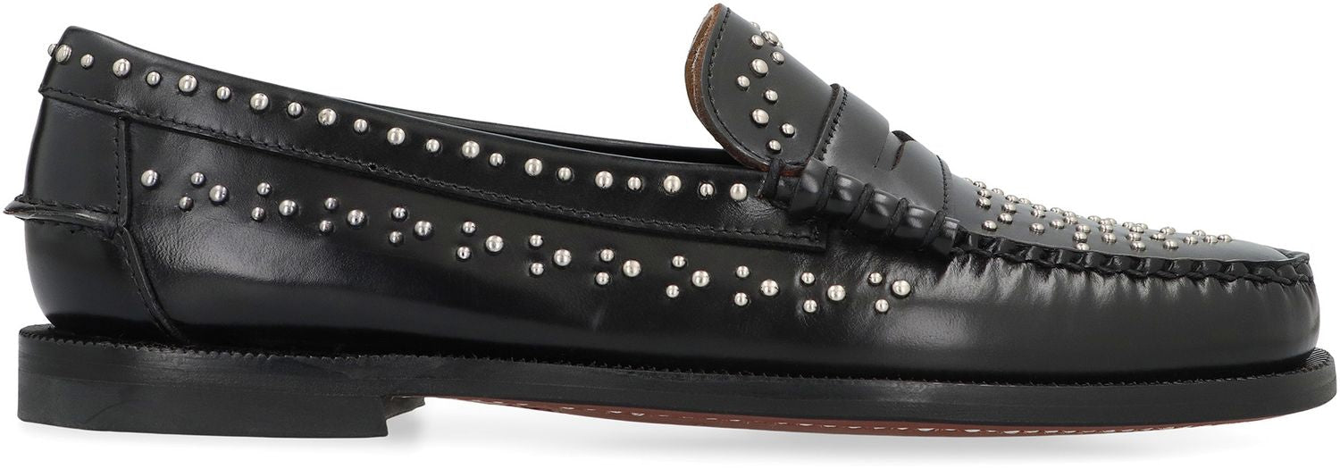 SEBAGO Elegant Leather Loafers with Decorative Studs for Women