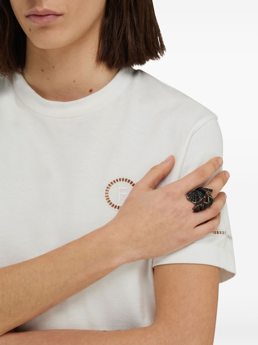 Ferragamo Crystal Cut-Out Earrings