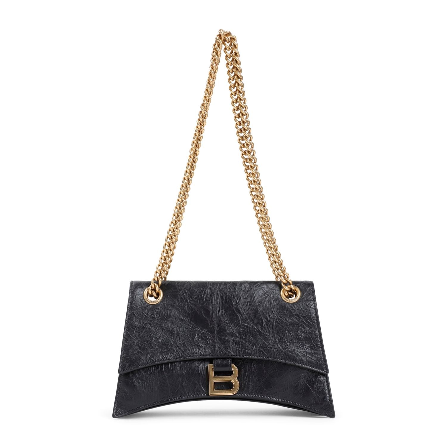 BALENCIAGA Mini Leather Crush Shoulder Handbag