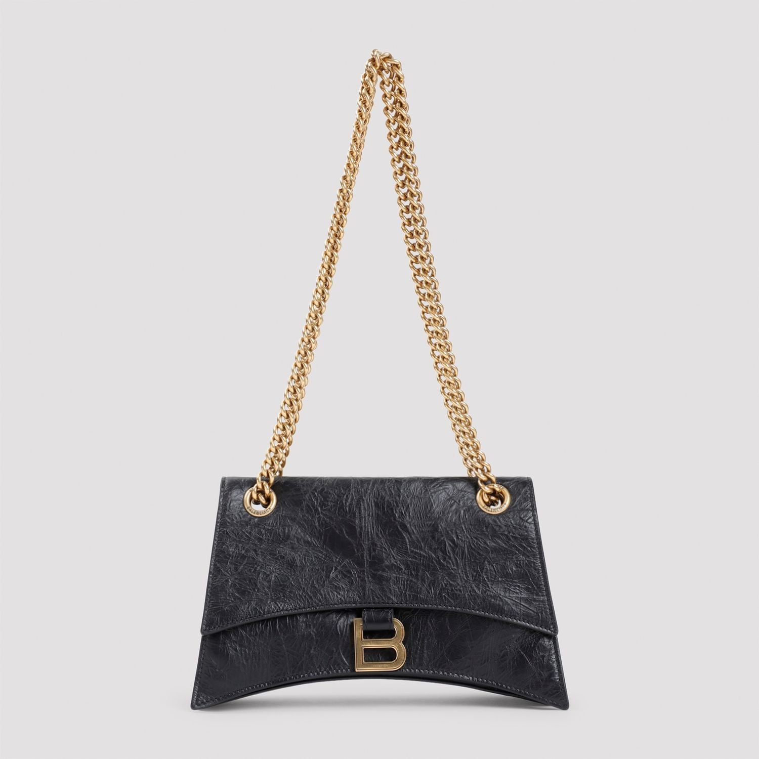 BALENCIAGA Mini Leather Crush Shoulder Handbag