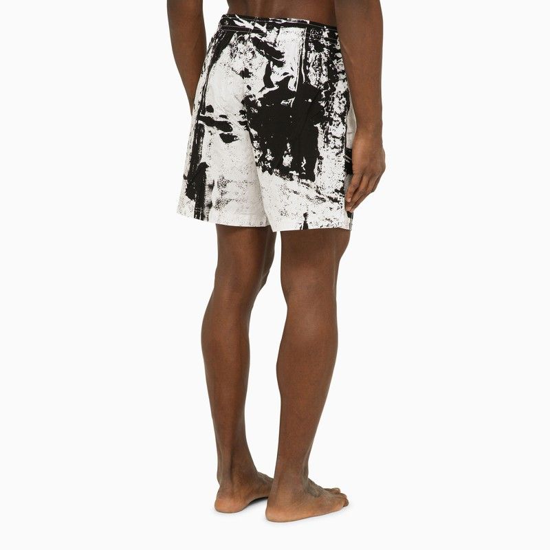 ALEXANDER MCQUEEN Abstract Print Swim Shorts with Logo