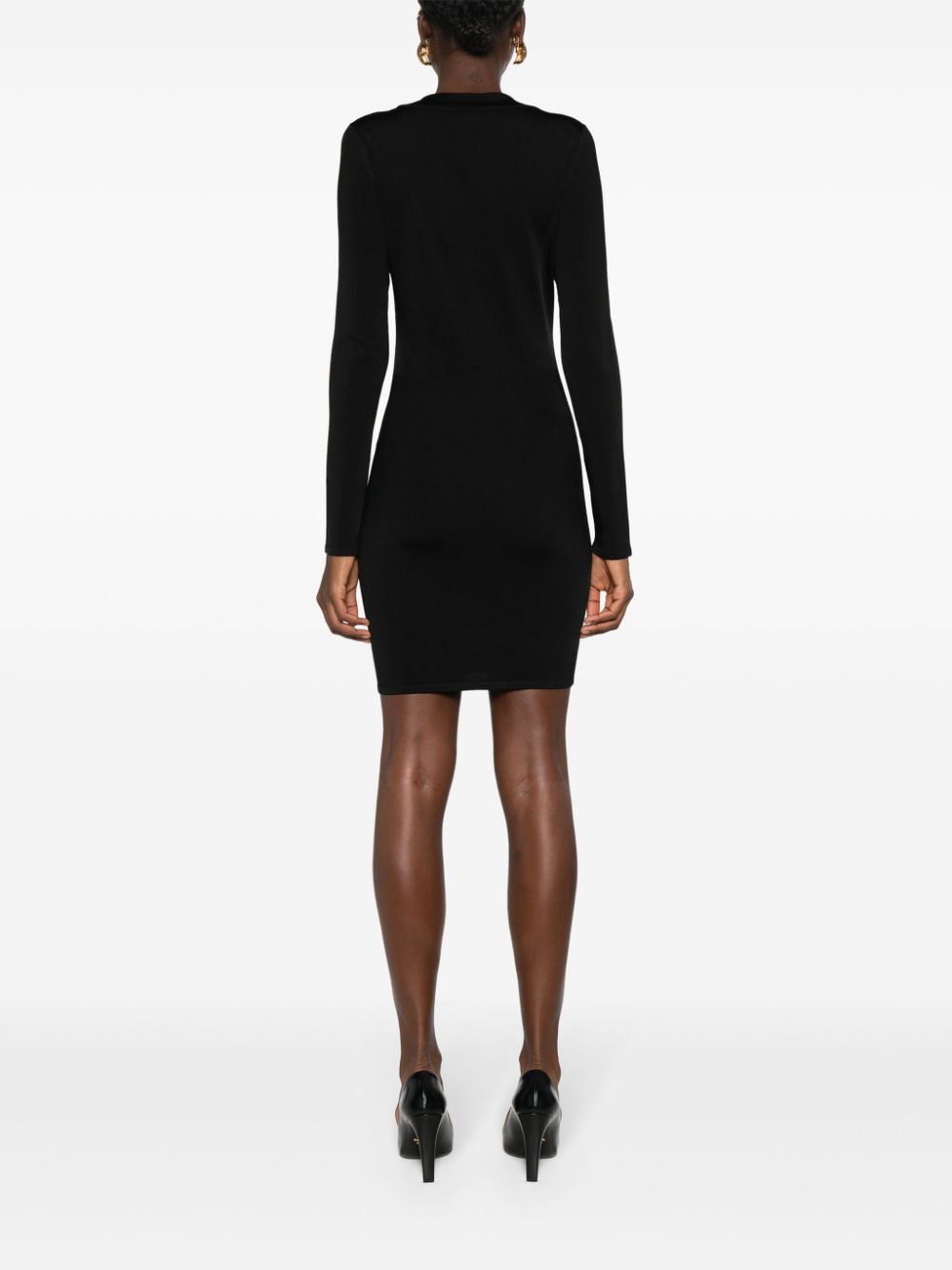 SAINT LAURENT Square Neck Knit Mini Dress