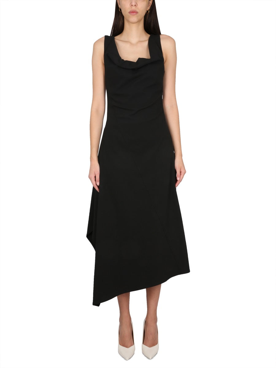 BOTTEGA VENETA Asymmetrical Midi Dress for Modern Women