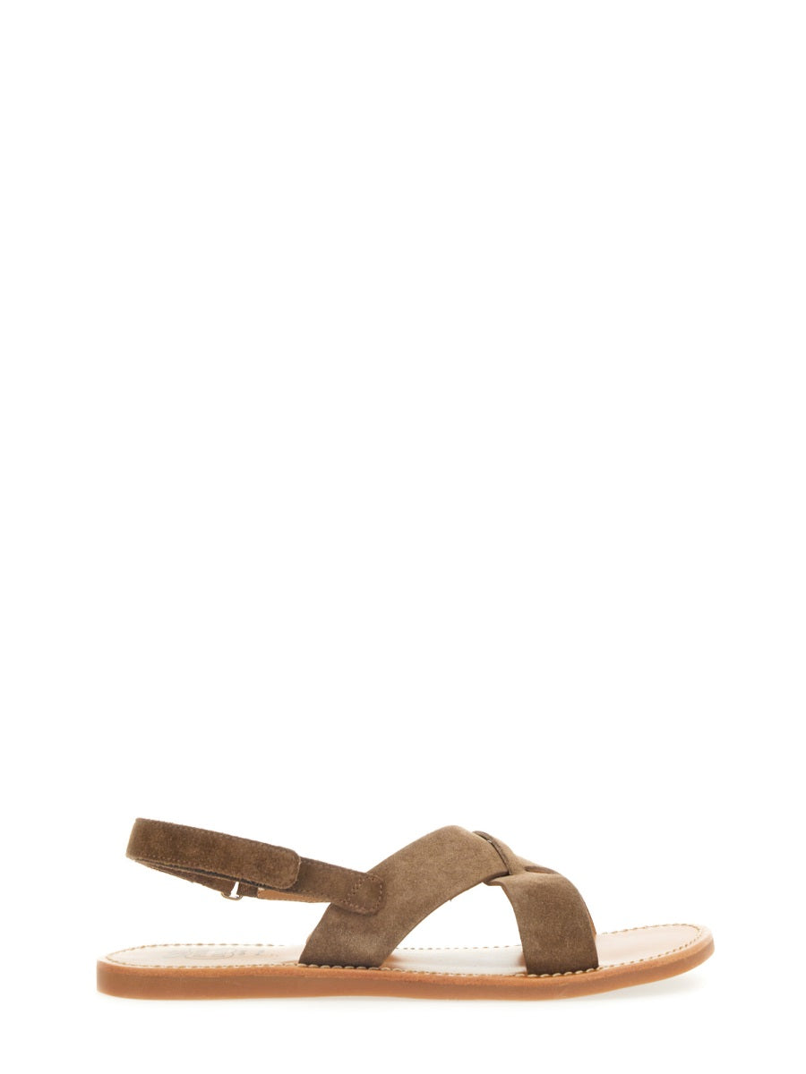 POM D'API Chic Mini Stitch Cross Sandals for Girls
