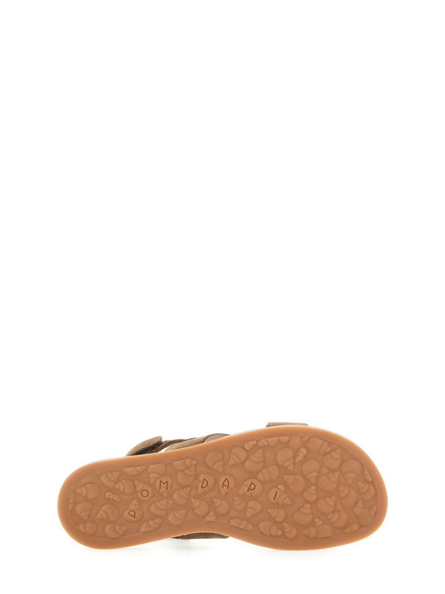 POM D'API Chic Mini Stitch Cross Sandals for Girls