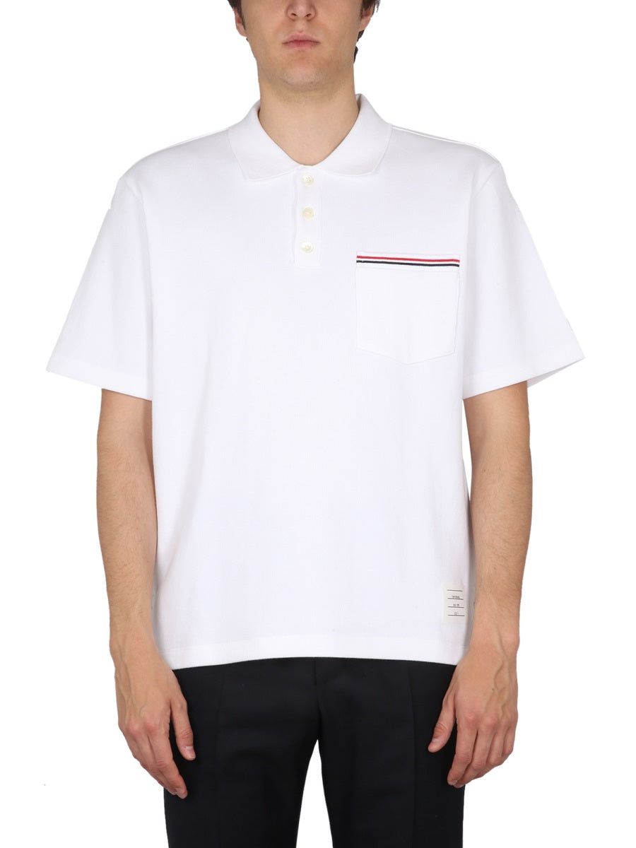 THOM BROWNE Classic Cotton Polo Shirt for Men - SS23