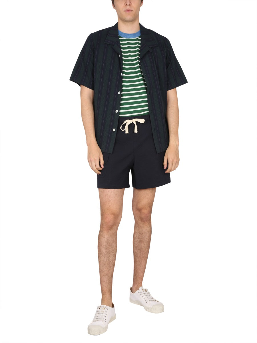 HOWLIN Men's Bowling Neck Cotton Shirt