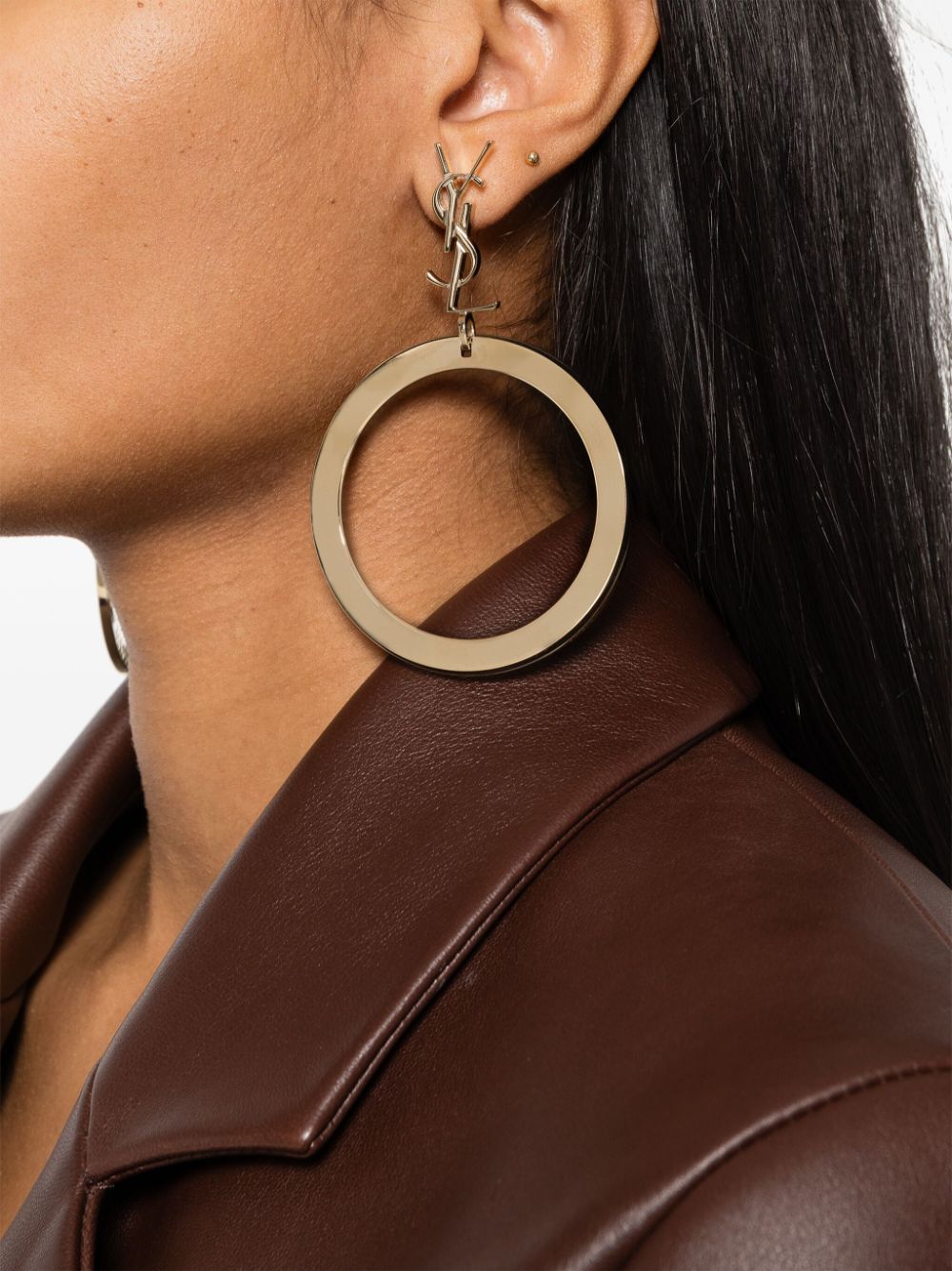 SAINT LAURENT Cascading Circle Pendant Earrings - 10 cm Length