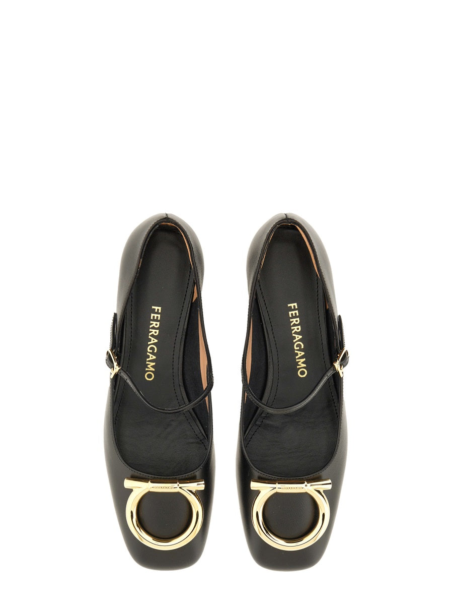 Ferragamo Mary Jane Maxi Gancini Hook Pumps for Women