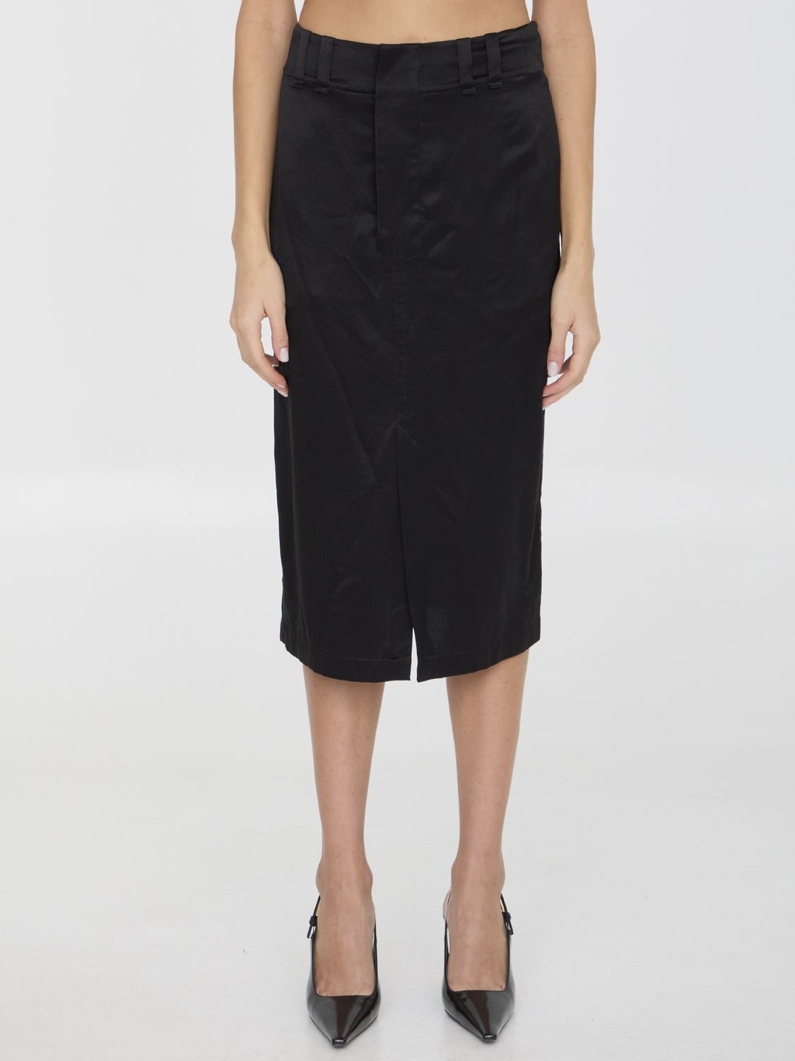 SAINT LAURENT Elegant Silk Midi Skirt for Women