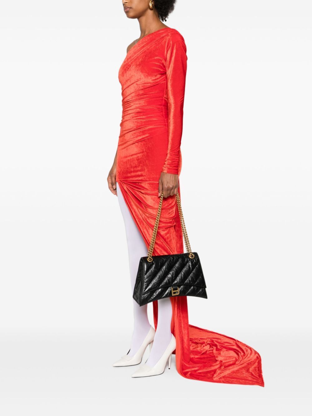 BALENCIAGA Medium Crush Shoulder Handbag