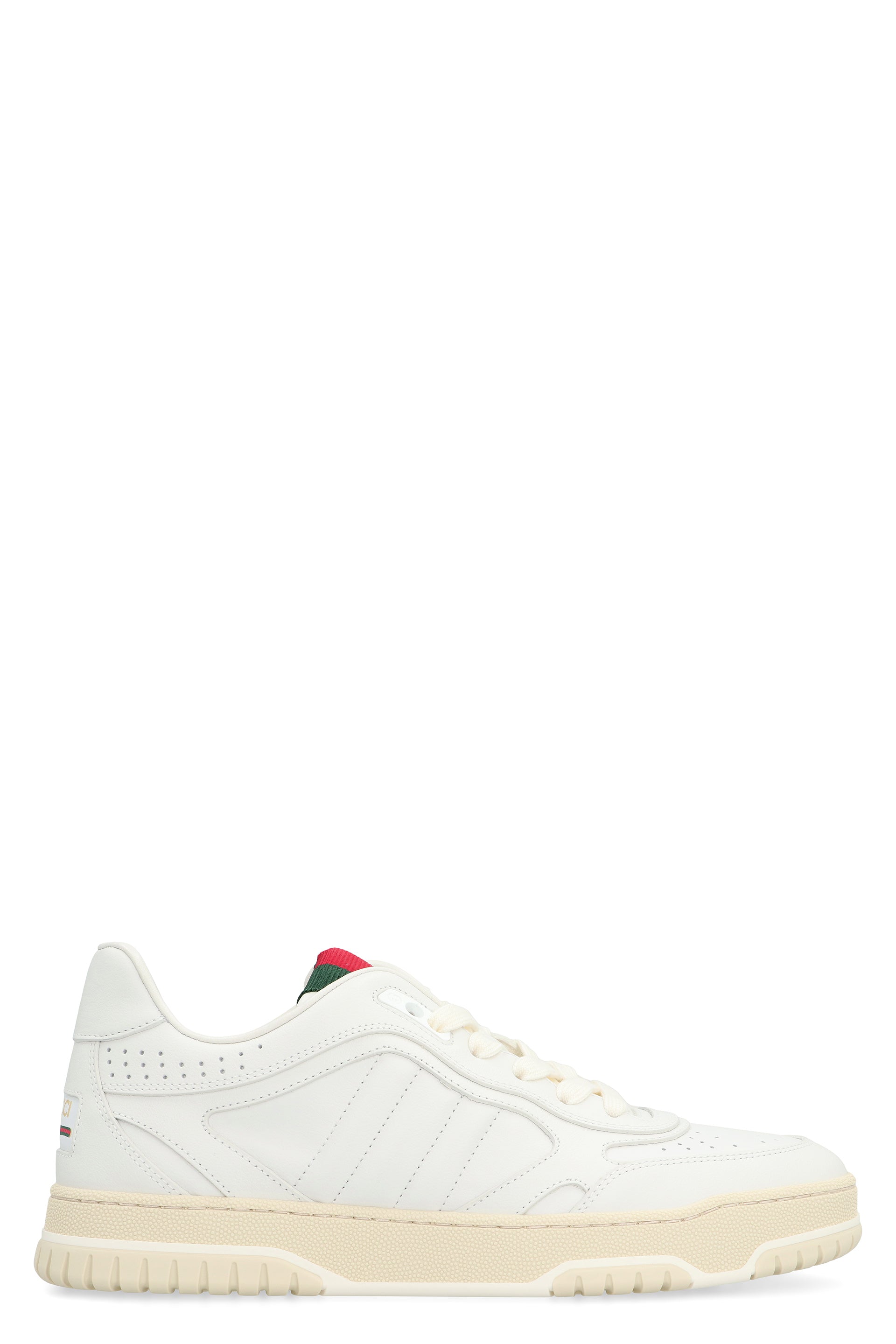 GUCCI Round Toe Low Top Sneakers with Web Ribbon