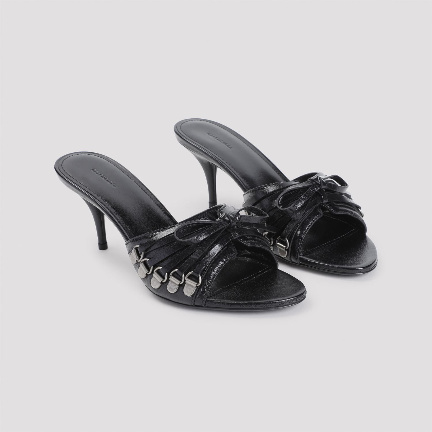 BALENCIAGA Leather Cagole Flat Sandals for Women