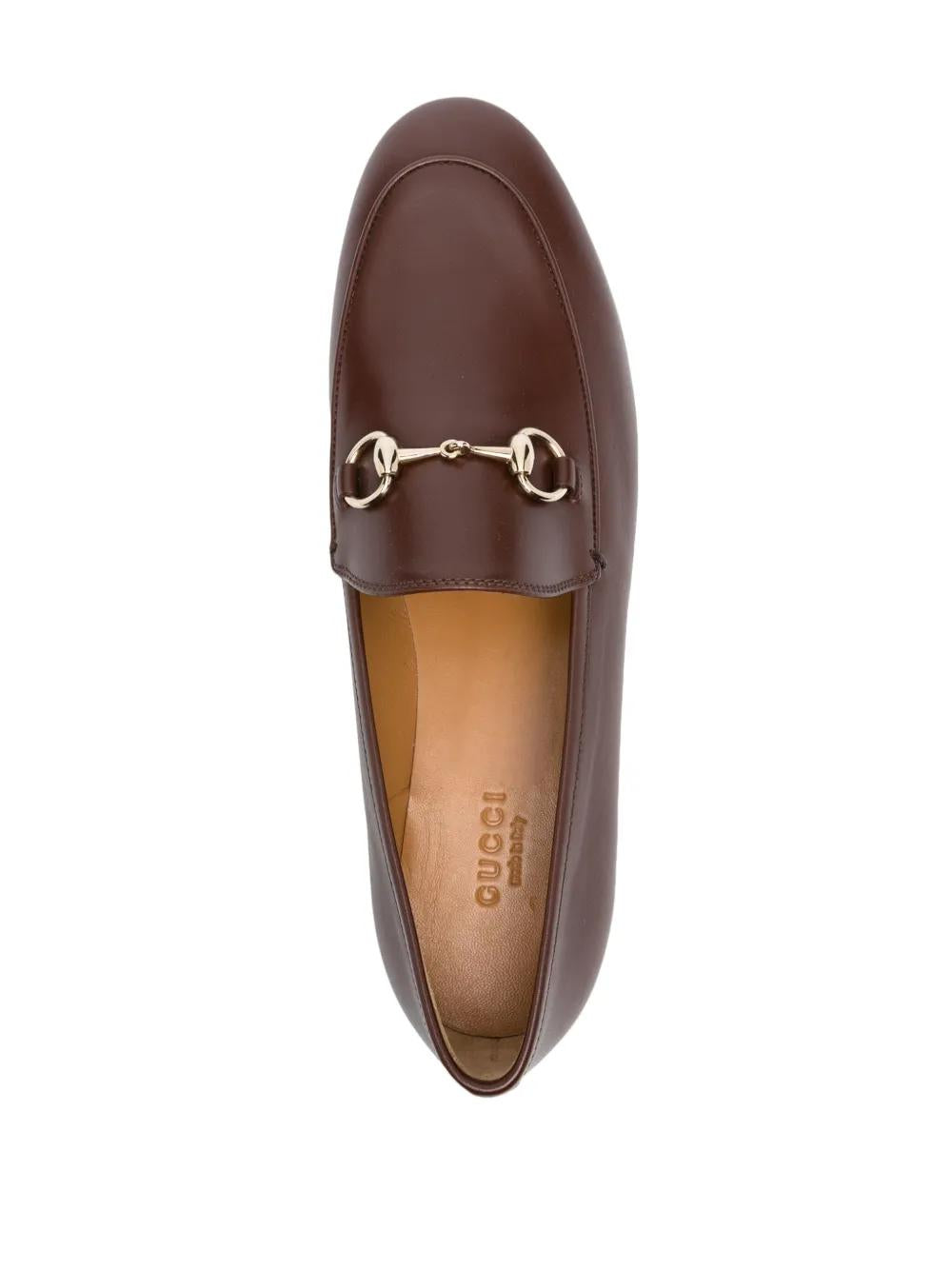 GUCCI Smooth Grain Leather Loafers with Horsebit Detail - Women's