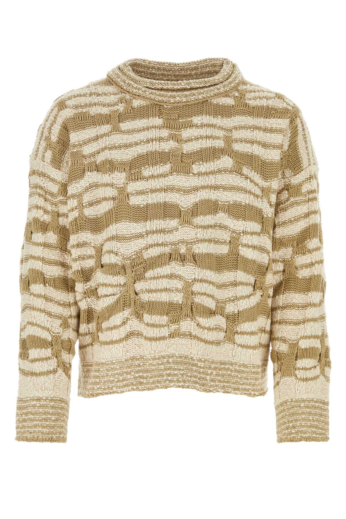 BOTTEGA VENETA Embroidered Cotton Blend Pullover Sweater for Men - SS24