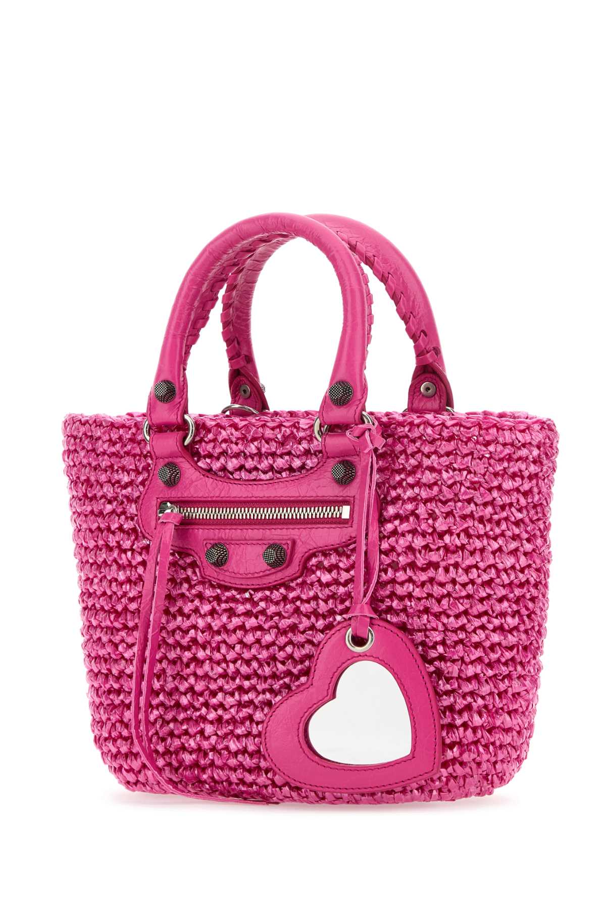 BALENCIAGA Mini Raffia Small Le Cagole Panier Handbag