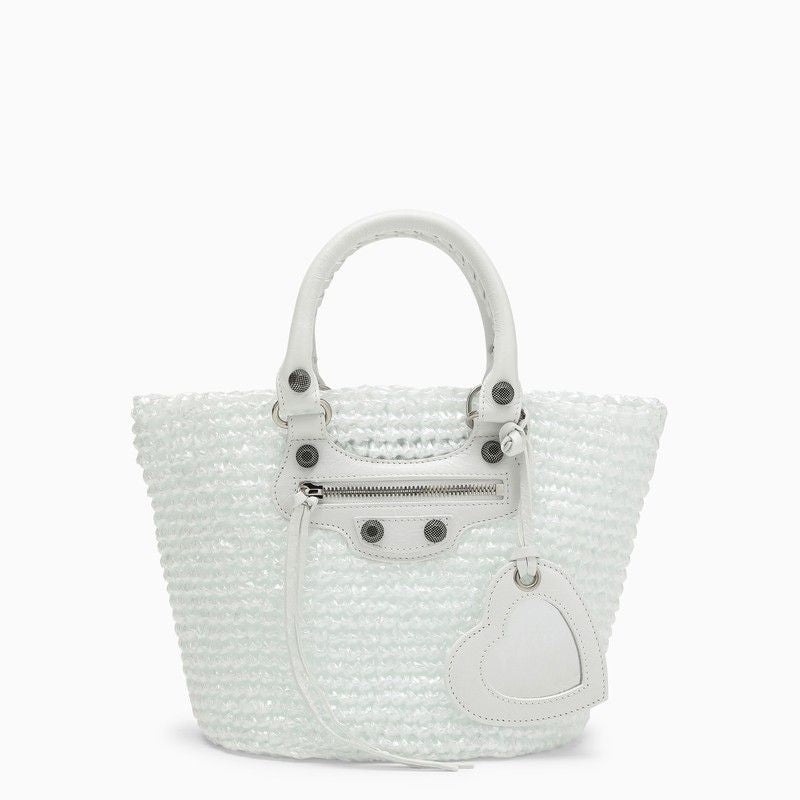 BALENCIAGA Mini Raffia Small Le Cagole Panier Handbag