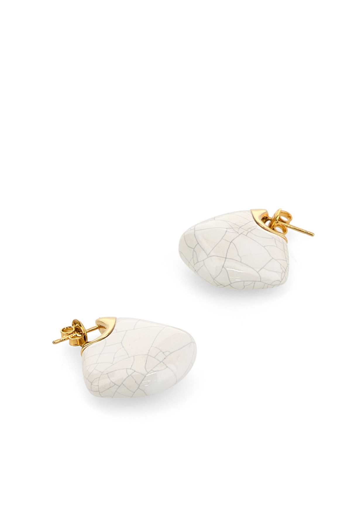 BOTTEGA VENETA Mini Ceramic and Silver Finish Earrings