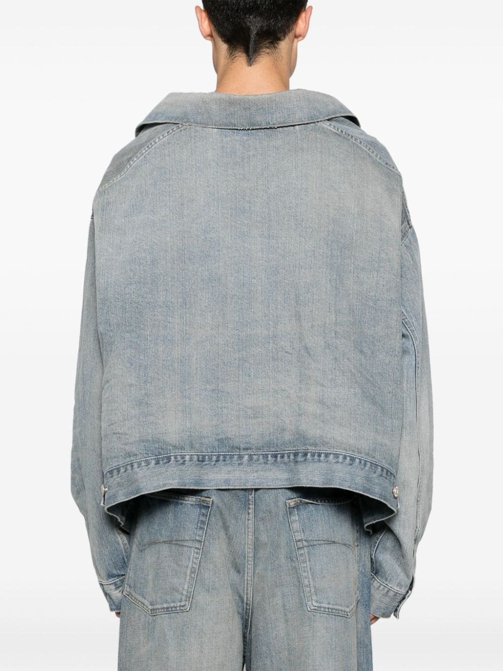 BALENCIAGA Off Shoulder Denim Jacket