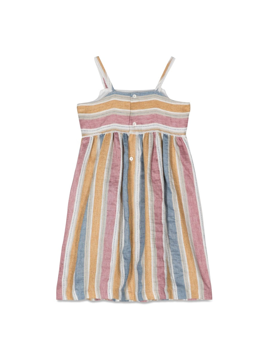 IL GUFO Sleeveless Striped Mini Dress for Girls