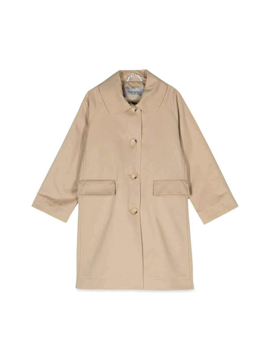 IL GUFO Cotton Mini Trench Jacket for Girls