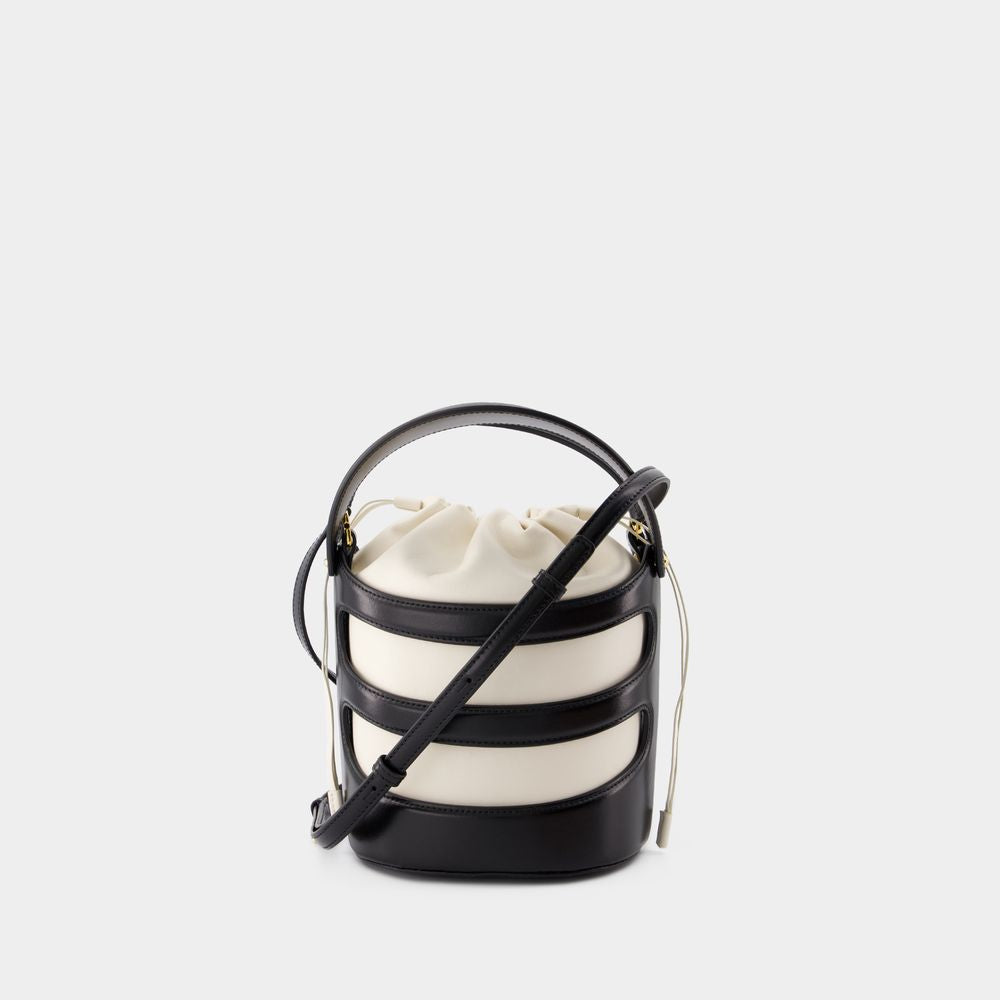 ALEXANDER MCQUEEN Two-Tone Leather The Rise Bucket Handbag