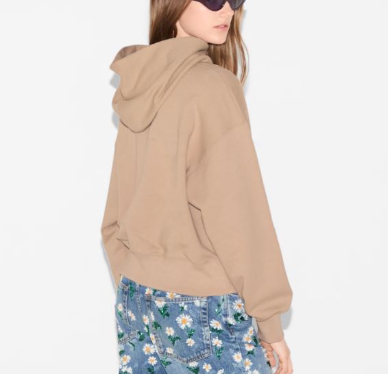 GUCCI Hooded Sweatshirt with Signature Print in Size S