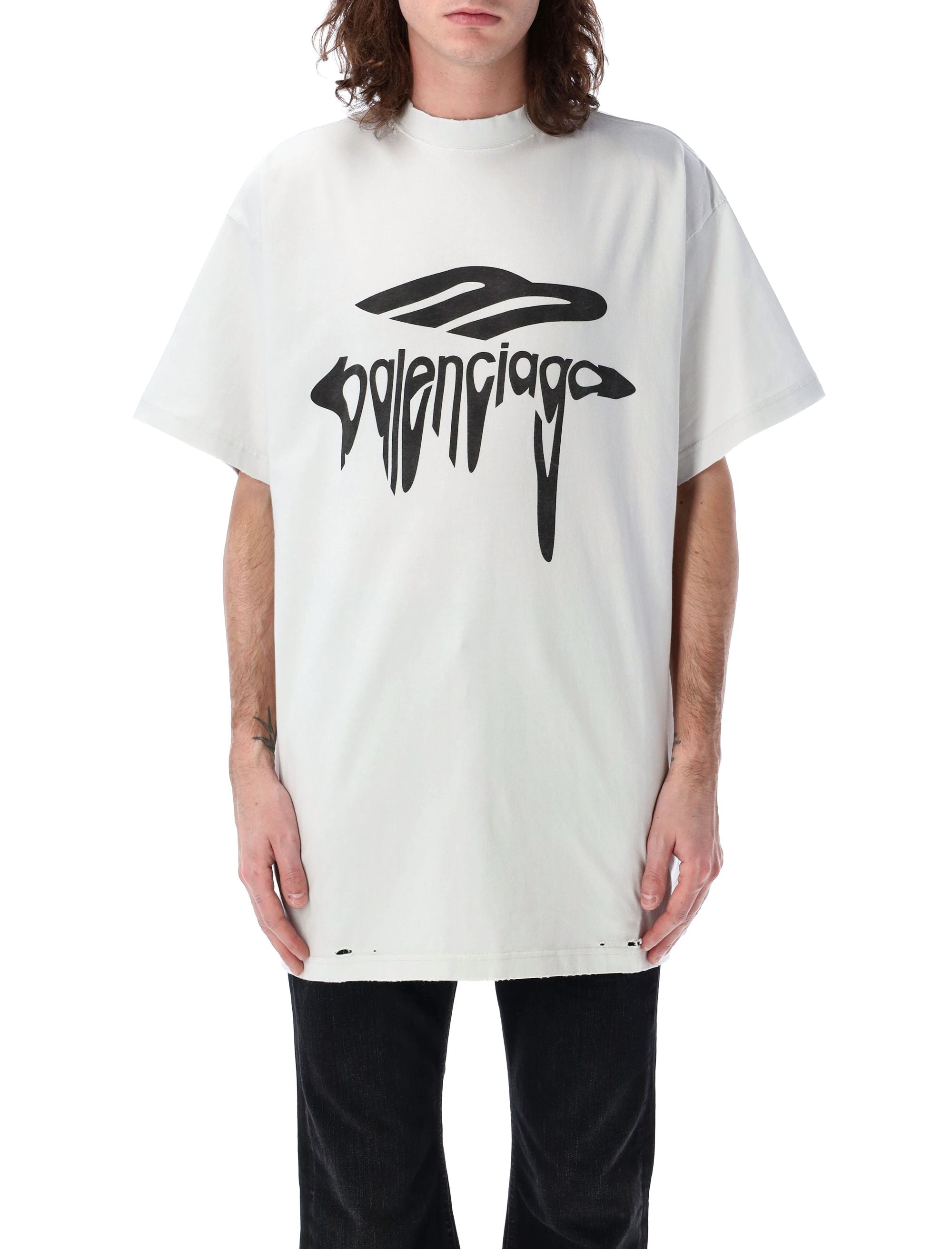 BALENCIAGA Oversized Liquefied Artwork T-Shirt - Size 2