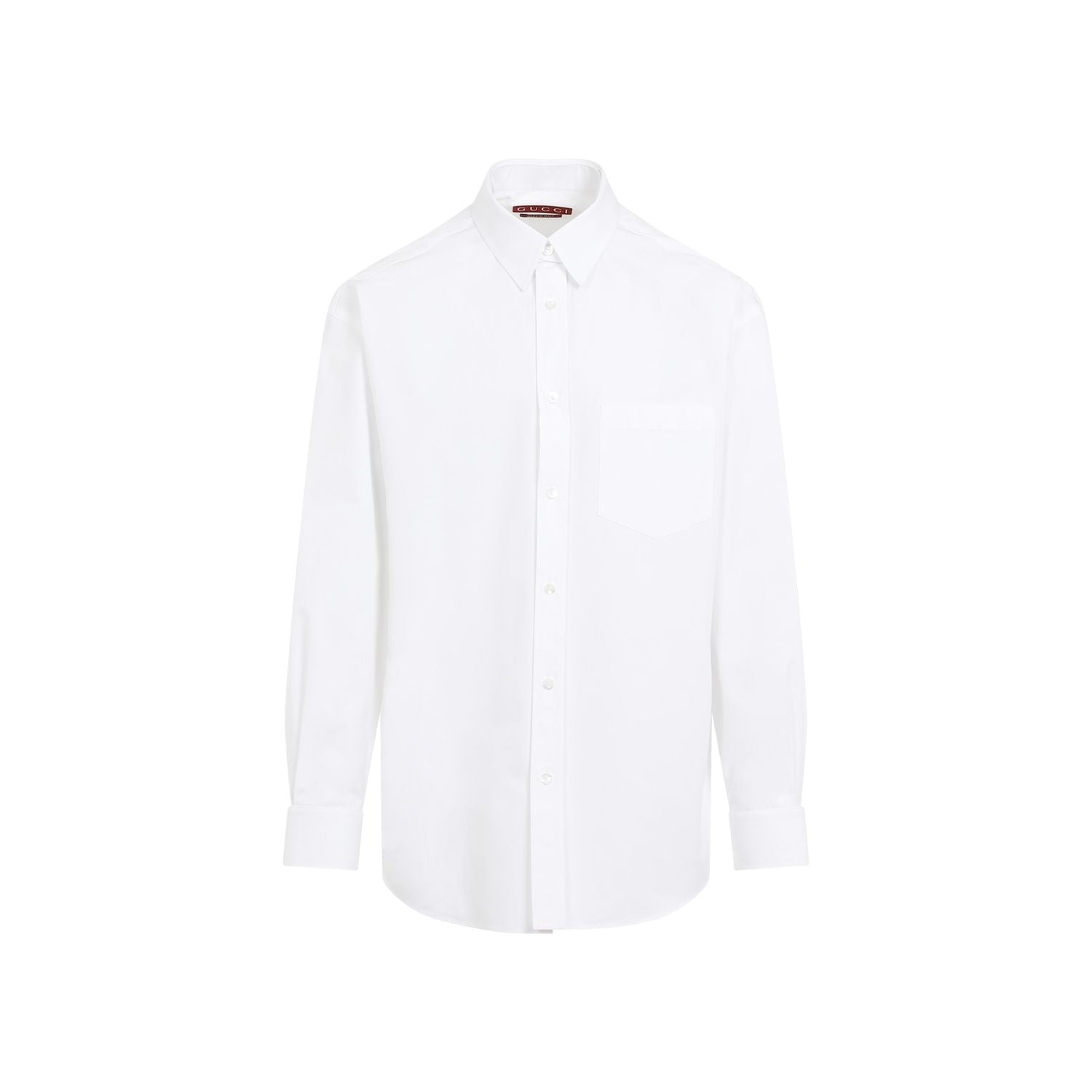 GUCCI Cotton Poplin Shirt with Embossed Detail - Regular Fit