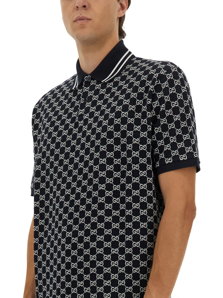 GUCCI Classic Jacquard Polo Shirt - Size L