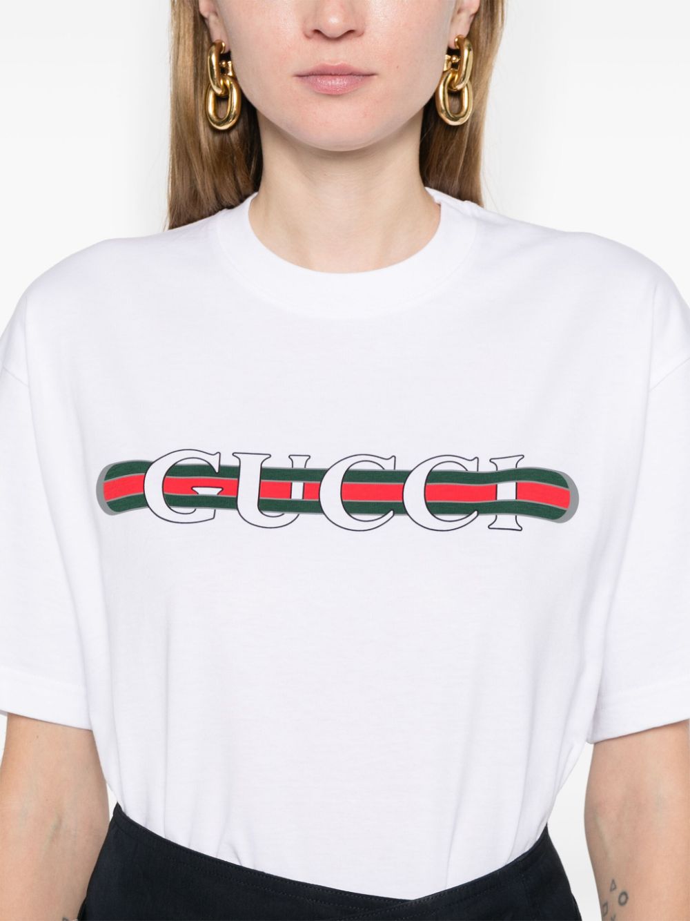 GUCCI Logo Cotton T-Shirt for Women - FW25